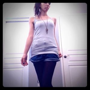 Forever 21 super long baby blue tank